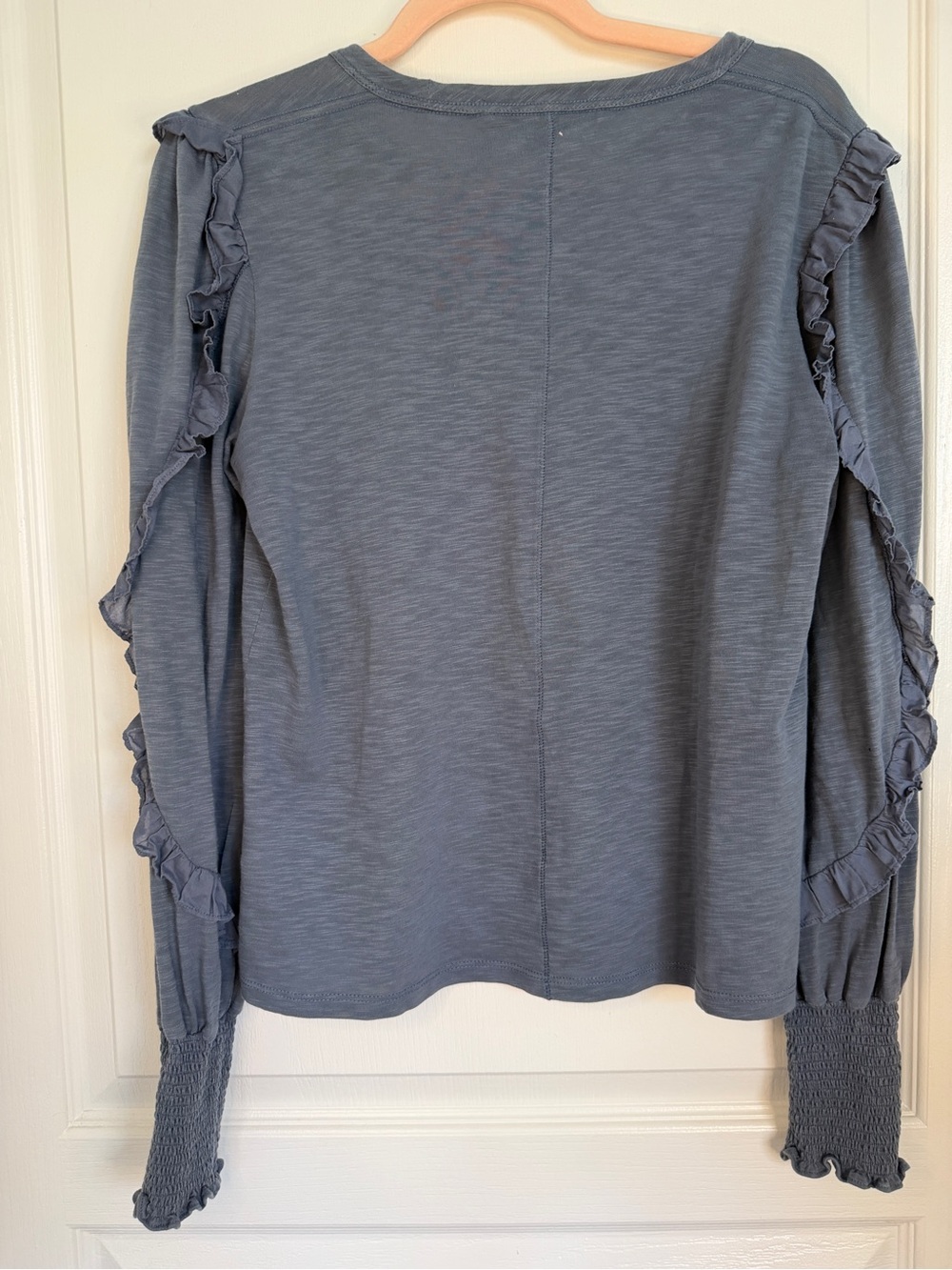 Veronica Beard Osage Cotton Ruffle Sleeve Smocked Cuff Top- S- MSRP $225 - Picture 15 of 16
